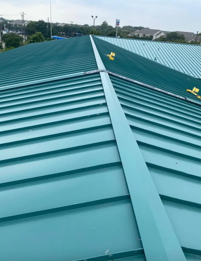 Green commercial metal roof ridge and valley for Metal Roof Repair in West Mifflin